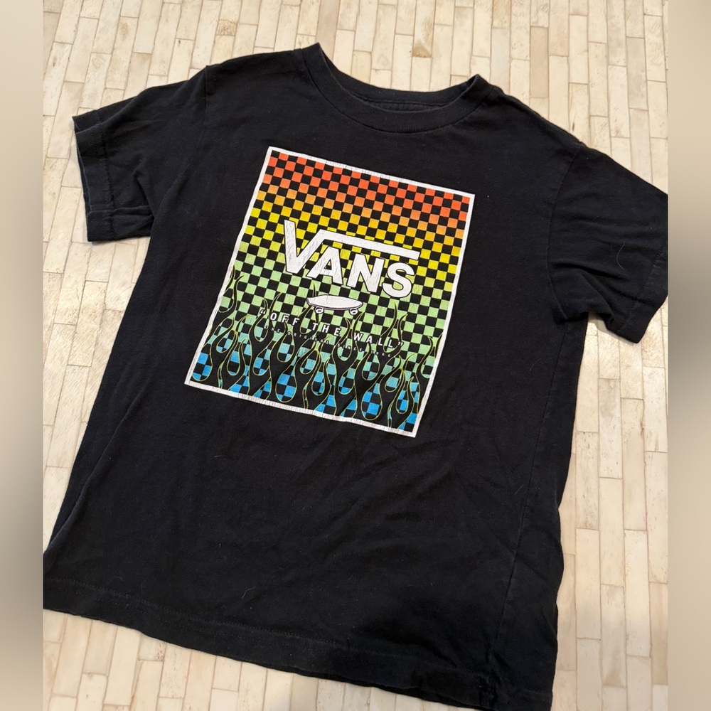 Vans Kids Black Tee with Colorful Graphic
